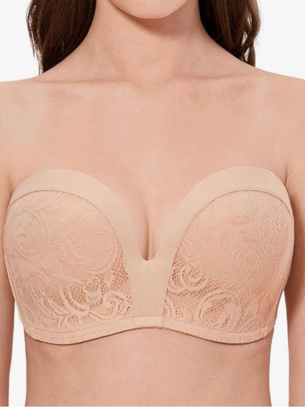 Strapless Lace Convertible Bra - Nude
